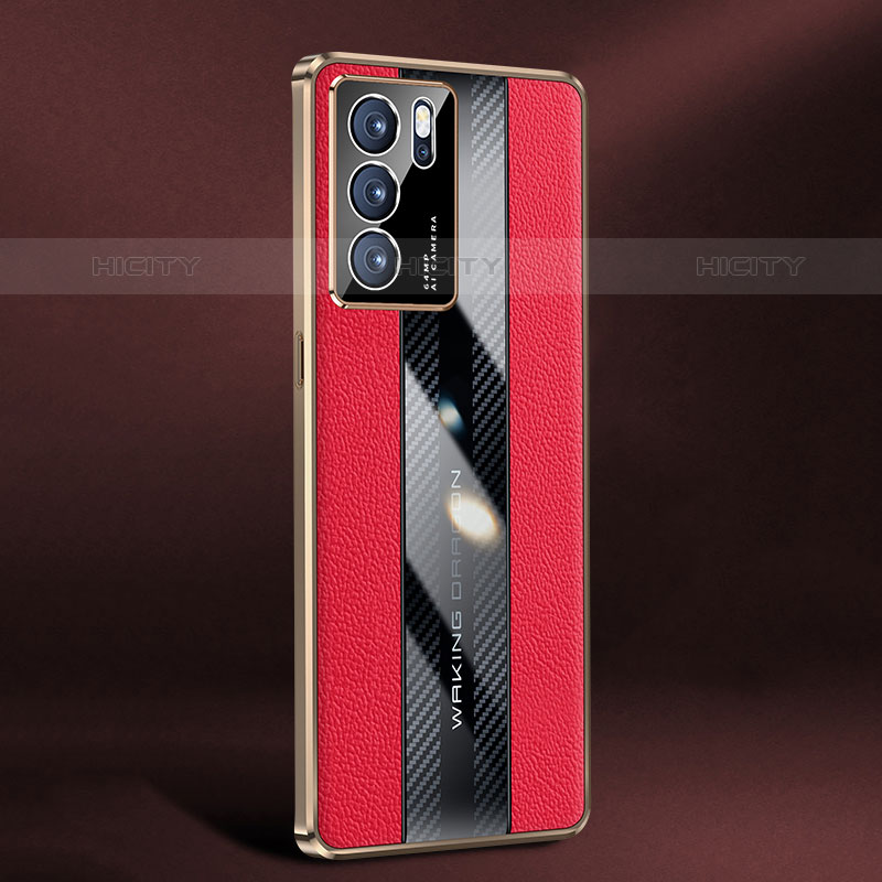 Oppo Reno6 Pro 5G India用ケース 高級感 手触り良いレザー柄 JB3 Oppo レッド