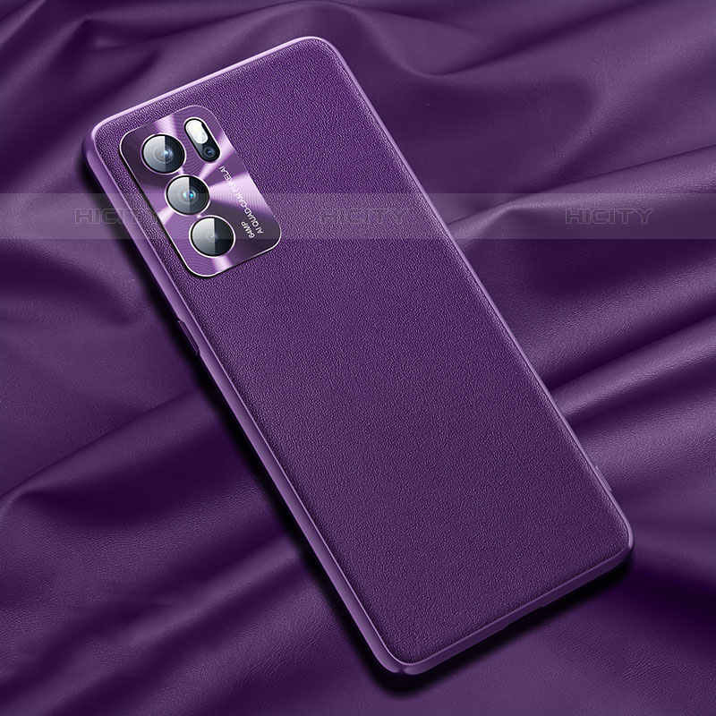 Oppo Reno6 Pro 5G India用ケース 高級感 手触り良いレザー柄 S01 Oppo パープル