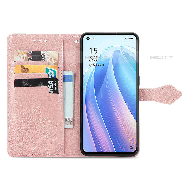 Oppo Reno7 4G用手帳型 レザーケース スタンド パターン カバー Oppo 