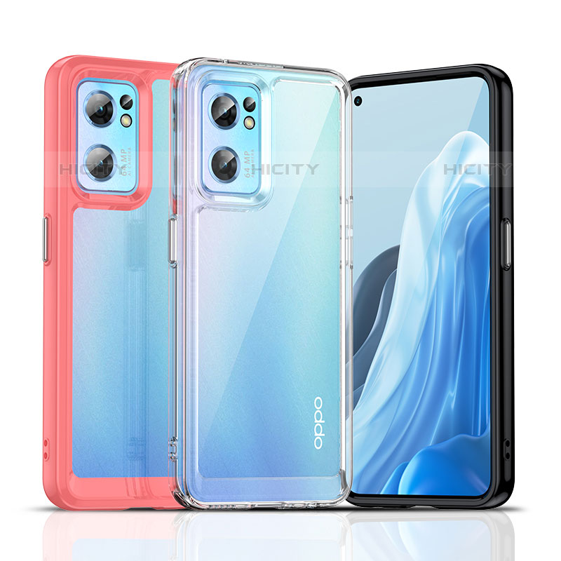 Oppo Reno7 5G用ハイブリットバンパーケース クリア透明 プラスチック カバー J01S Oppo 