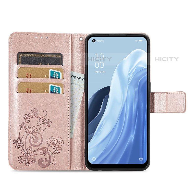 Oppo Reno7 A用手帳型 レザーケース スタンド 花 カバー Oppo 