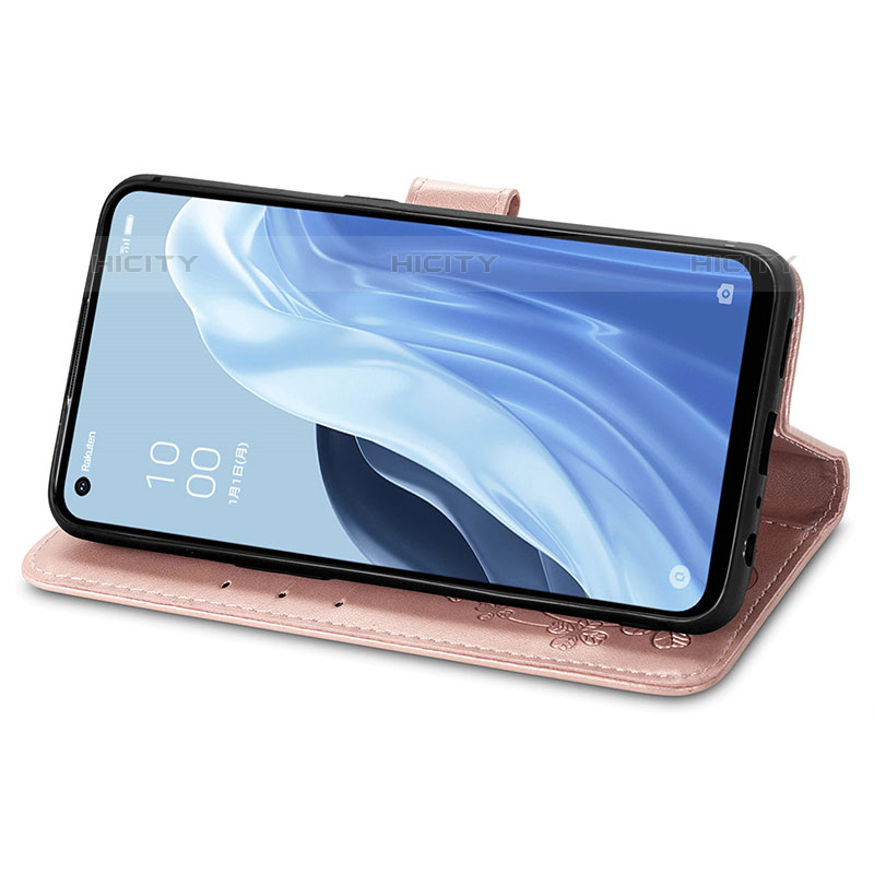 Oppo Reno7 A用手帳型 レザーケース スタンド 花 カバー Oppo 