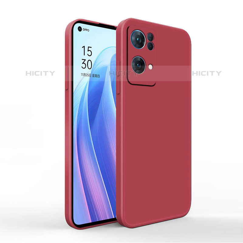 Oppo Reno7 Pro 5G用360度 フルカバー極薄ソフトケース シリコンケース 耐衝撃 全面保護 バンパー S01 Oppo レッド