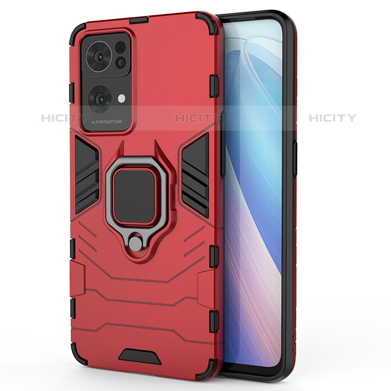 Oppo Reno7 Pro 5G用ハイブリットバンパーケース プラスチック アンド指輪 マグネット式 Oppo 