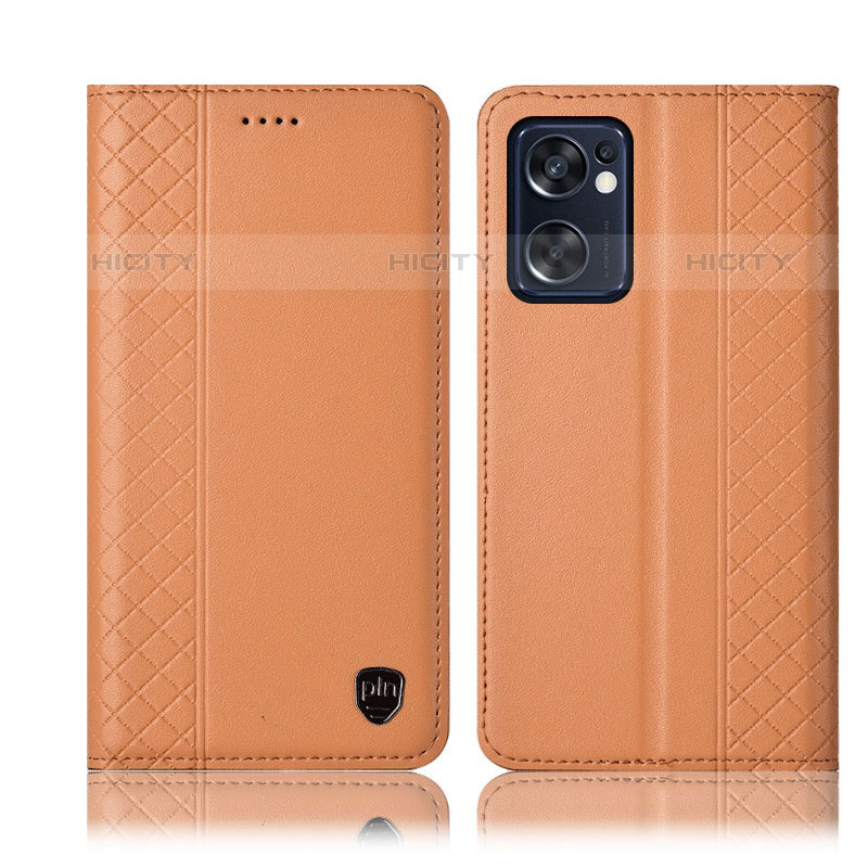 Oppo Reno7 SE 5G用手帳型 レザーケース スタンド カバー H07P Oppo オレンジ