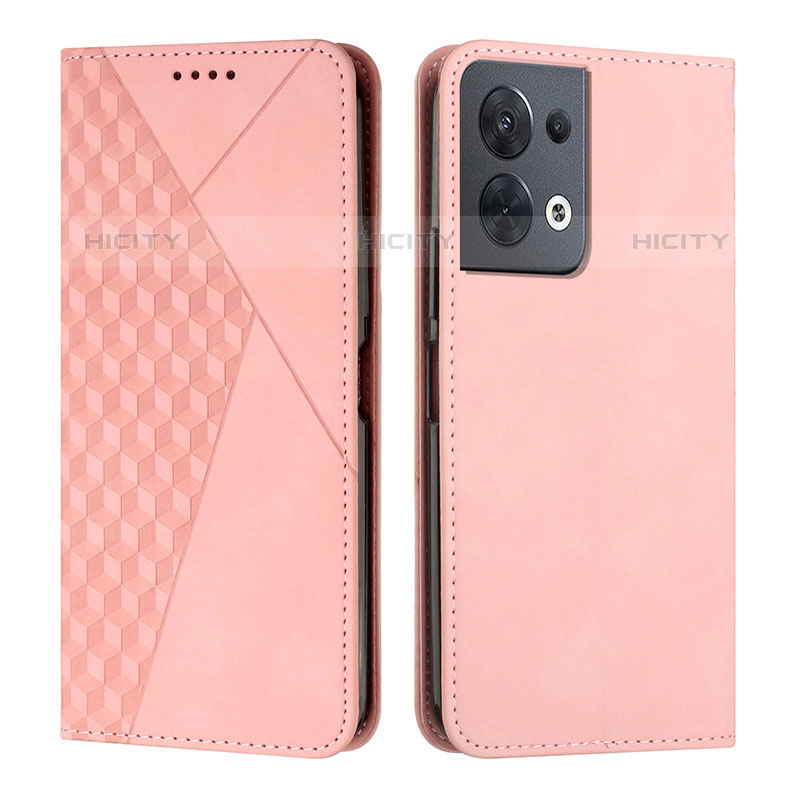 Oppo Reno8 5G用手帳型 レザーケース スタンド カバー Y02X Oppo ローズゴールド