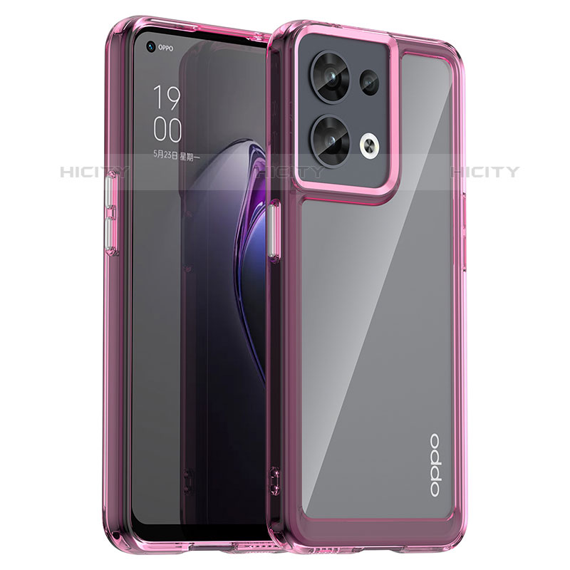 Oppo Reno8 5G用ハイブリットバンパーケース クリア透明 プラスチック カバー J01S Oppo 