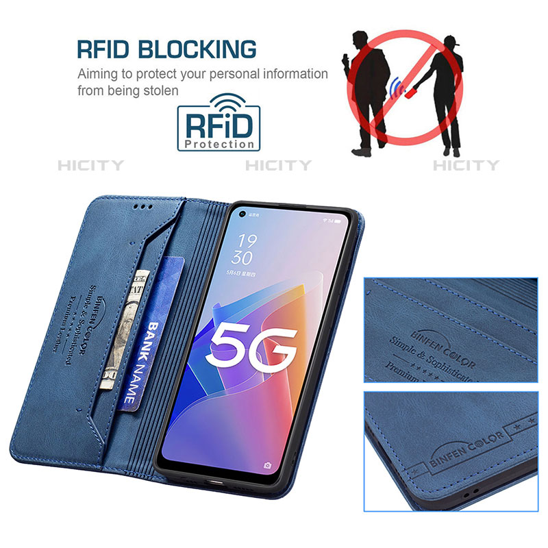 Oppo Reno8 Lite 5G用手帳型 レザーケース スタンド カバー B15F Oppo 