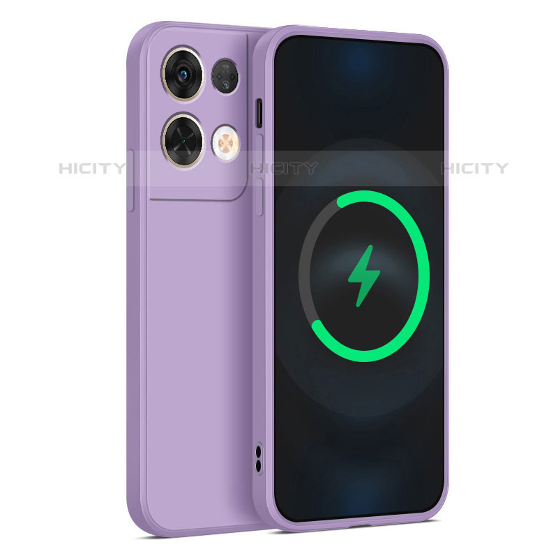 Oppo Reno8 Pro 5G用360度 フルカバー極薄ソフトケース シリコンケース 耐衝撃 全面保護 バンパー S04 Oppo パープル