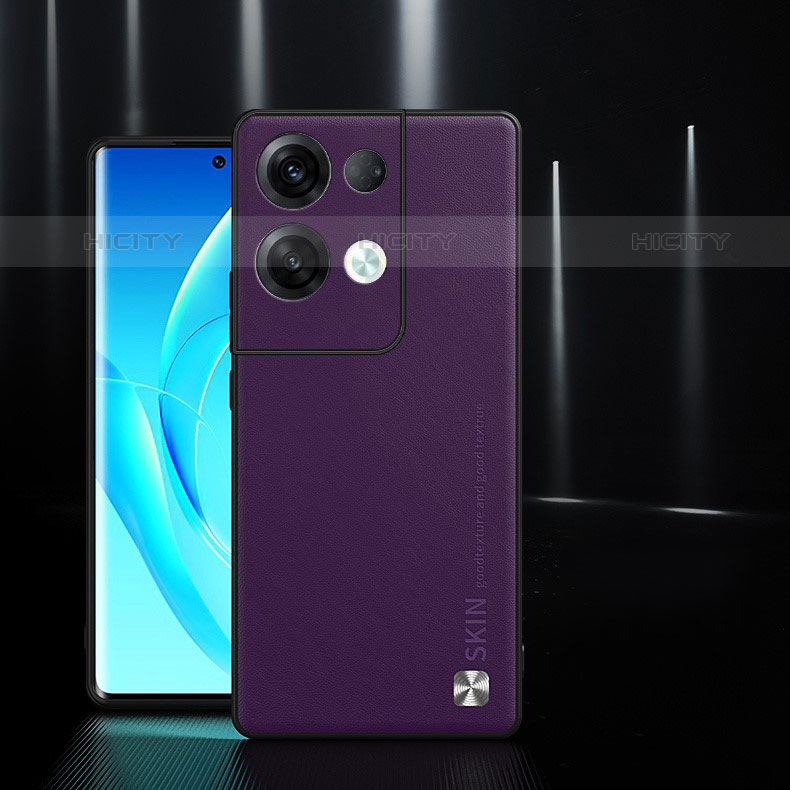 Oppo Reno8 Pro 5G用ケース 高級感 手触り良いレザー柄 S04 Oppo パープル