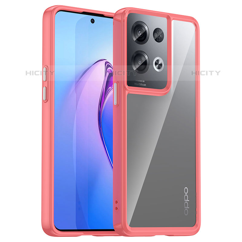 Oppo Reno8 Pro 5G用ハイブリットバンパーケース クリア透明 プラスチック カバー J01S Oppo 