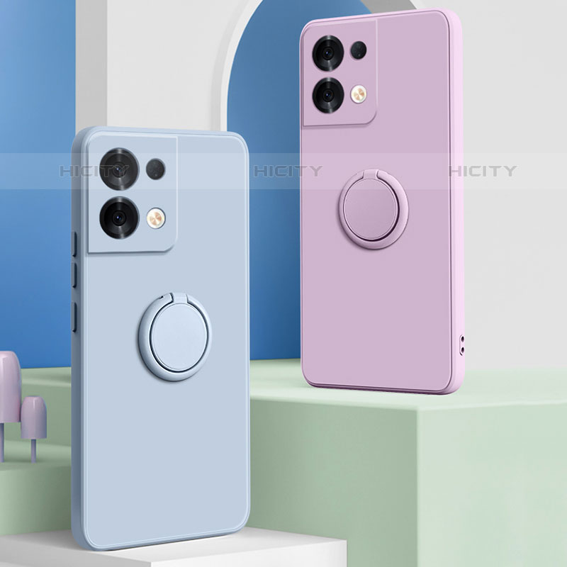 Oppo Reno8 Pro 5G用極薄ソフトケース シリコンケース 耐衝撃 全面保護 アンド指輪 マグネット式 バンパー S05 Oppo 