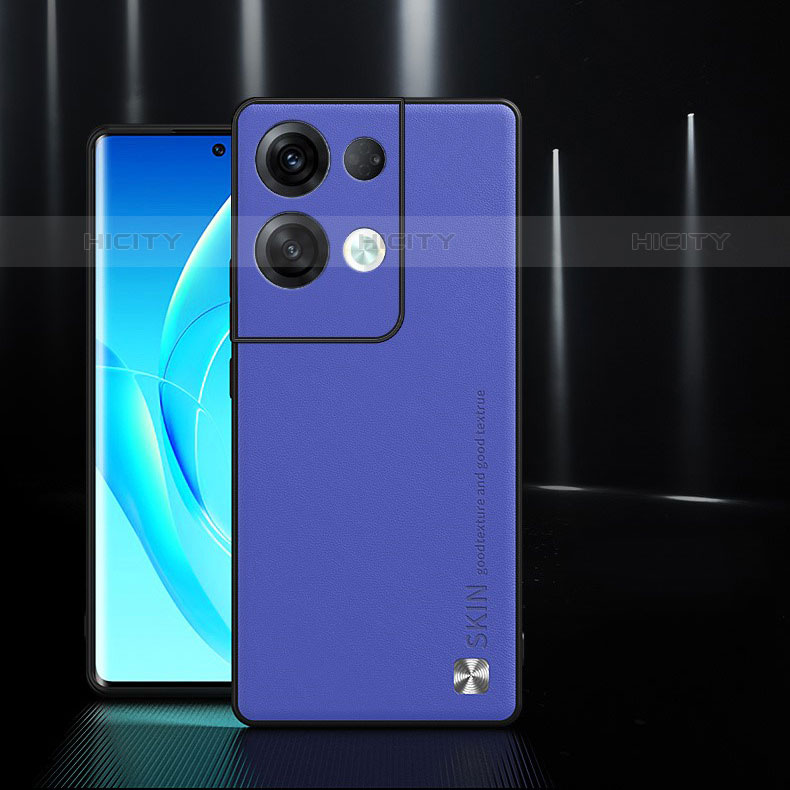 Oppo Reno8 Pro+ Plus 5G用ケース 高級感 手触り良いレザー柄 S04 Oppo ネイビー