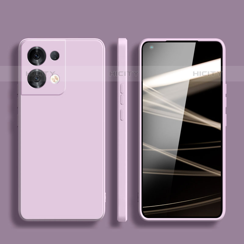 Oppo Reno9 5G用360度 フルカバー極薄ソフトケース シリコンケース 耐衝撃 全面保護 バンパー S06 Oppo ラベンダー