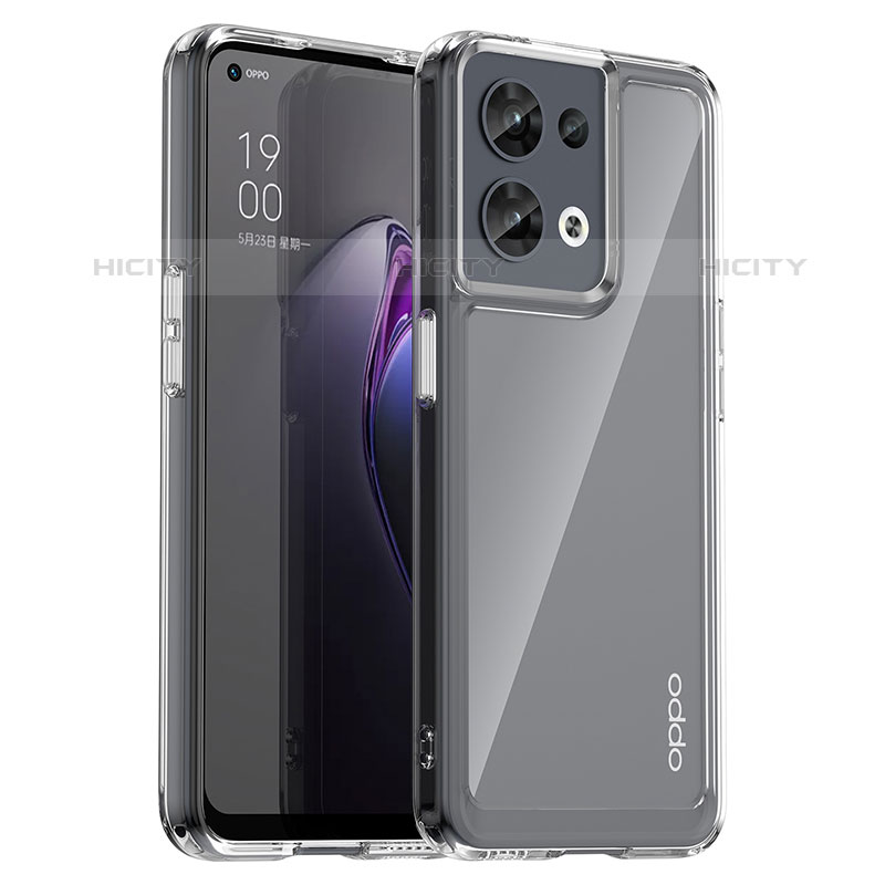 Oppo Reno9 5G用ハイブリットバンパーケース クリア透明 プラスチック カバー J01S Oppo クリア