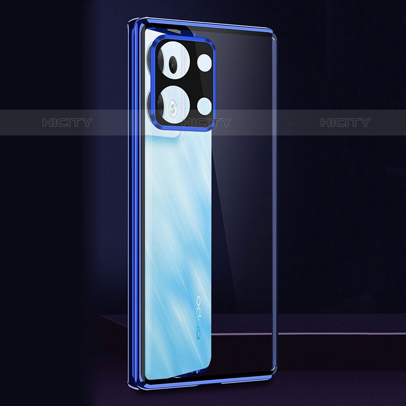 Oppo Reno9 5G用ケース 高級感 手触り良い アルミメタル 製の金属製 360度 フルカバーバンパー 鏡面 カバー Oppo 