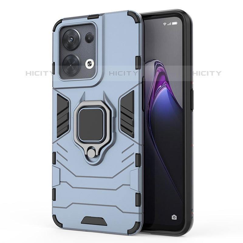 Oppo Reno9 Pro 5G用ハイブリットバンパーケース プラスチック アンド指輪 マグネット式 Oppo ネイビー