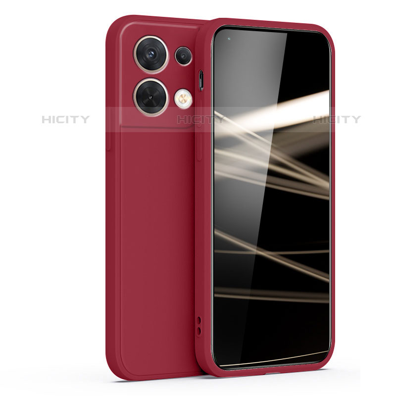 Oppo Reno9 Pro 5G用360度 フルカバー極薄ソフトケース シリコンケース 耐衝撃 全面保護 バンパー S05 Oppo レッド