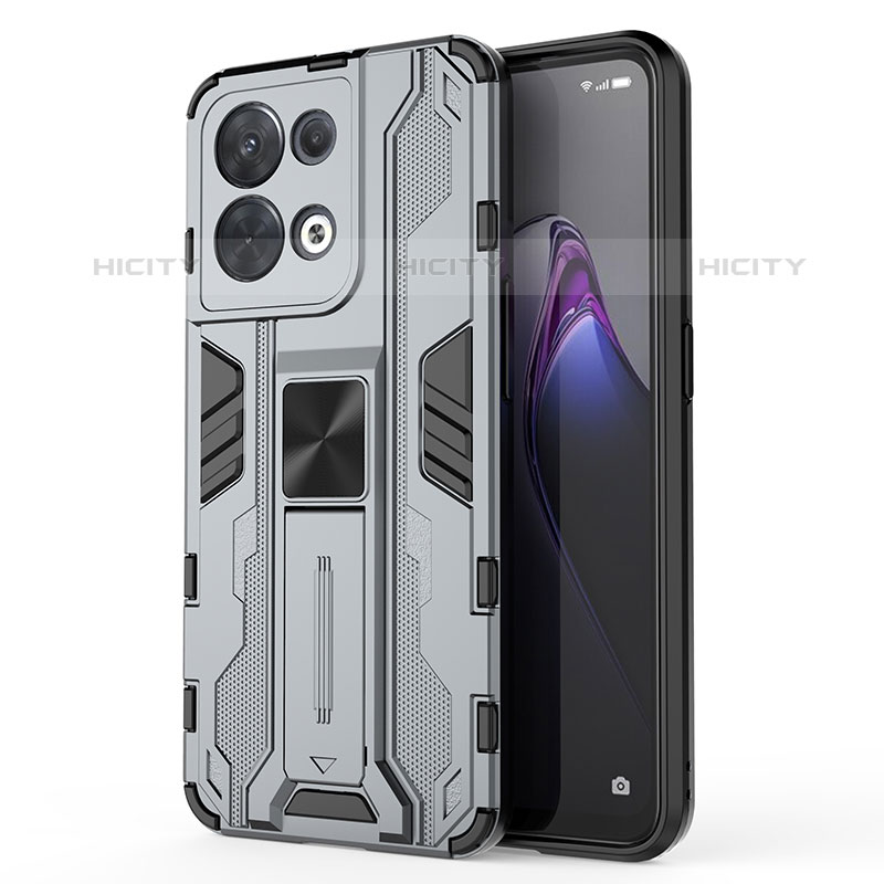 Oppo Reno9 Pro 5G用ハイブリットバンパーケース スタンド プラスチック 兼シリコーン カバー マグネット式 Oppo 