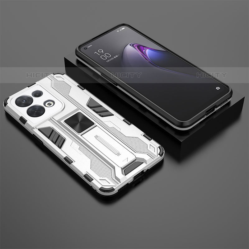 Oppo Reno9 Pro 5G用ハイブリットバンパーケース スタンド プラスチック 兼シリコーン カバー マグネット式 T02 Oppo 