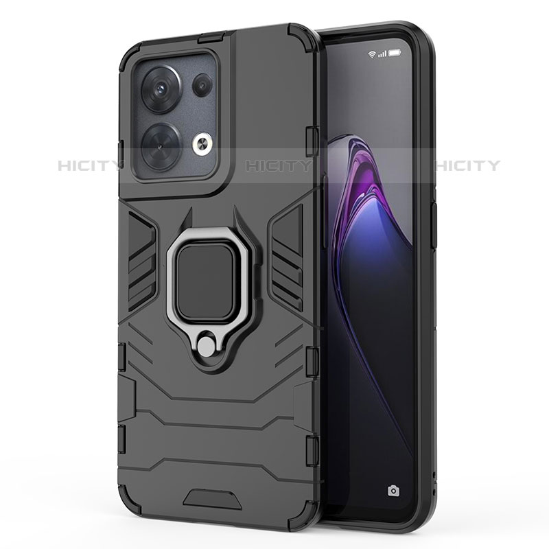 Oppo Reno9 Pro 5G用ハイブリットバンパーケース プラスチック アンド指輪 マグネット式 Oppo 