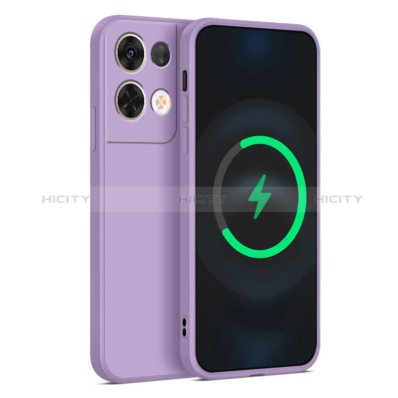 Oppo Reno9 Pro+ Plus 5G用360度 フルカバー極薄ソフトケース シリコンケース 耐衝撃 全面保護 バンパー S04 Oppo パープル