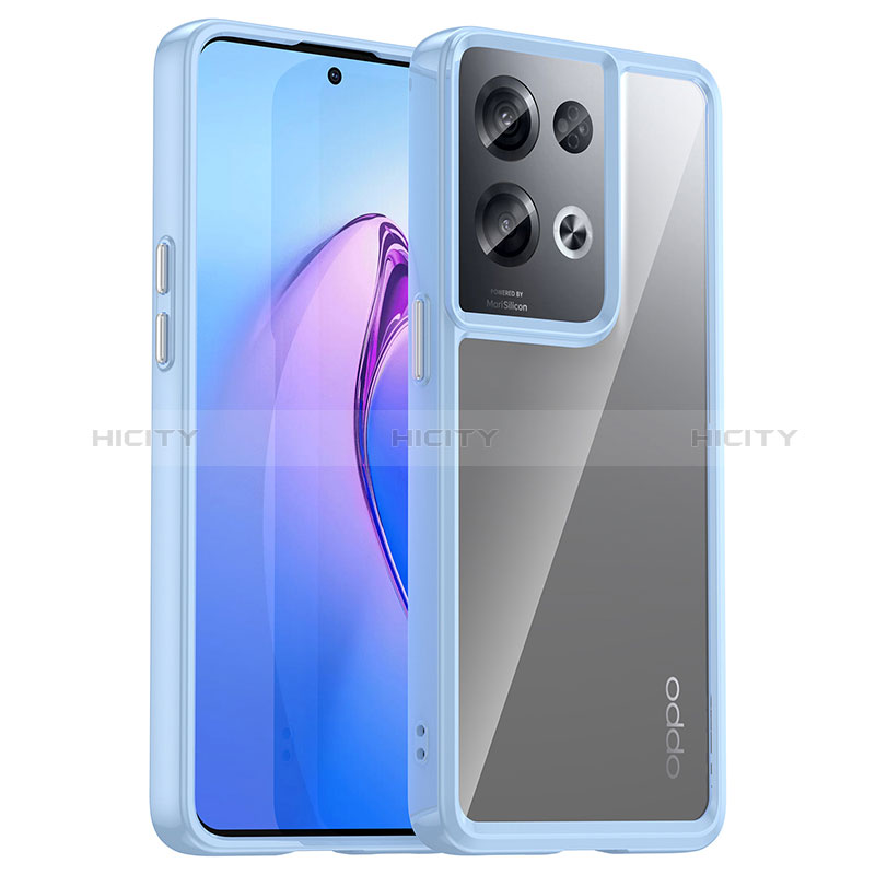 Oppo Reno9 Pro+ Plus 5G用ハイブリットバンパーケース クリア透明 プラスチック カバー J01S Oppo ネイビー