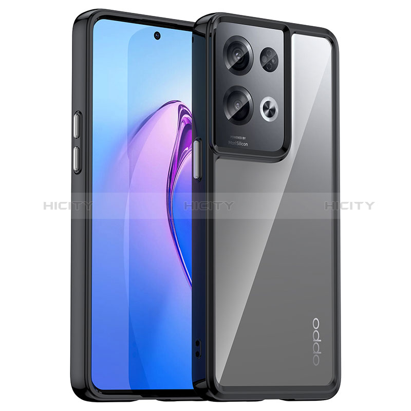 Oppo Reno9 Pro+ Plus 5G用ハイブリットバンパーケース クリア透明 プラスチック カバー J01S Oppo ブラック