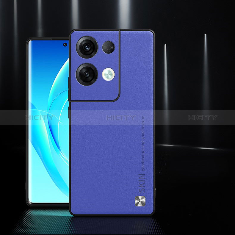 Oppo Reno9 Pro+ Plus 5G用ケース 高級感 手触り良いレザー柄 S04 Oppo ネイビー