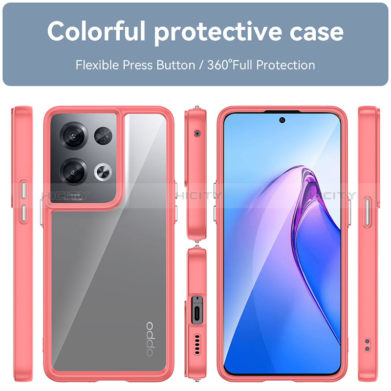 Oppo Reno9 Pro+ Plus 5G用ハイブリットバンパーケース クリア透明 プラスチック カバー J01S Oppo 