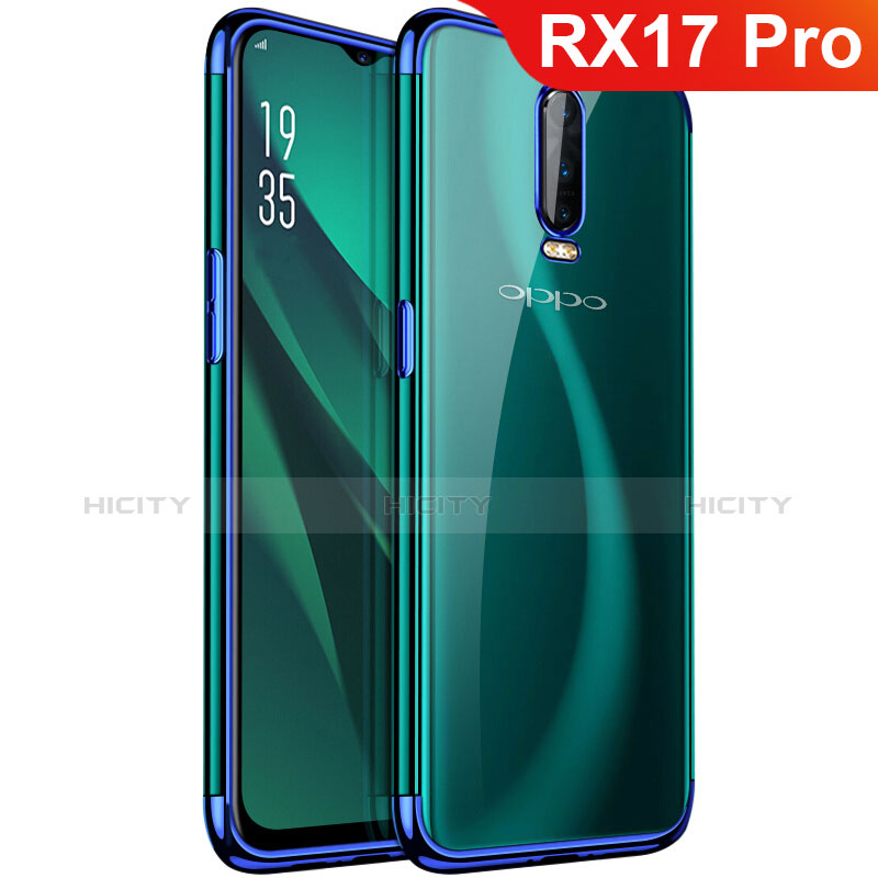 Oppo RX17 Pro用極薄ソフトケース シリコンケース 耐衝撃 全面保護 クリア透明 S01 Oppo ネイビー