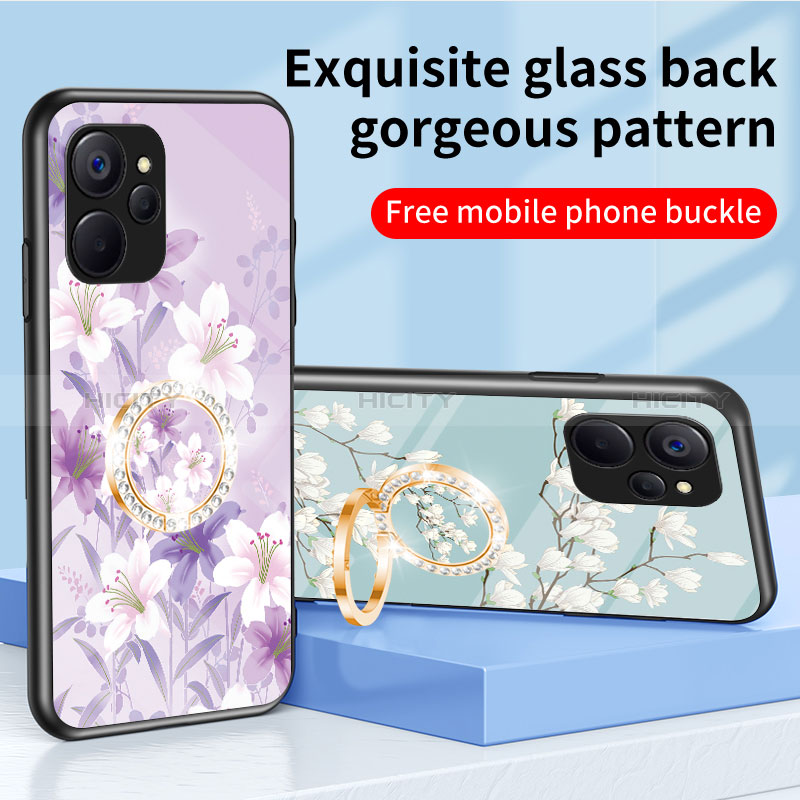 Realme 10 5G用ハイブリットバンパーケース プラスチック 鏡面 花 カバー S01 Realme 