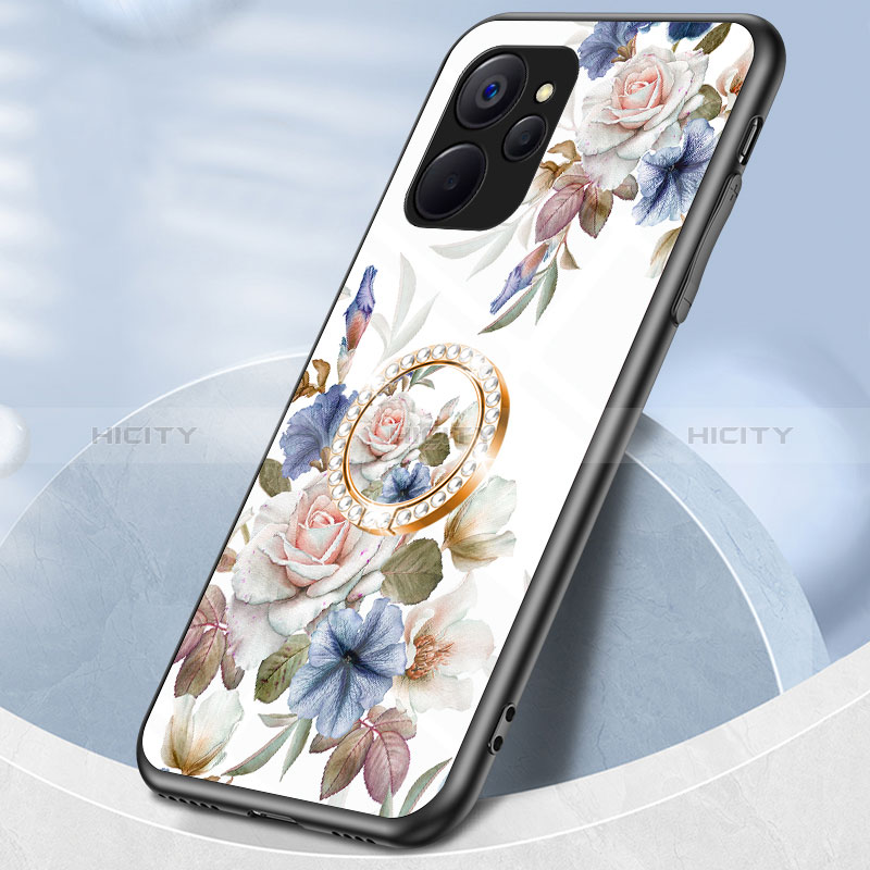 Realme 10T 5G用ハイブリットバンパーケース プラスチック 鏡面 花 カバー S01 Realme 