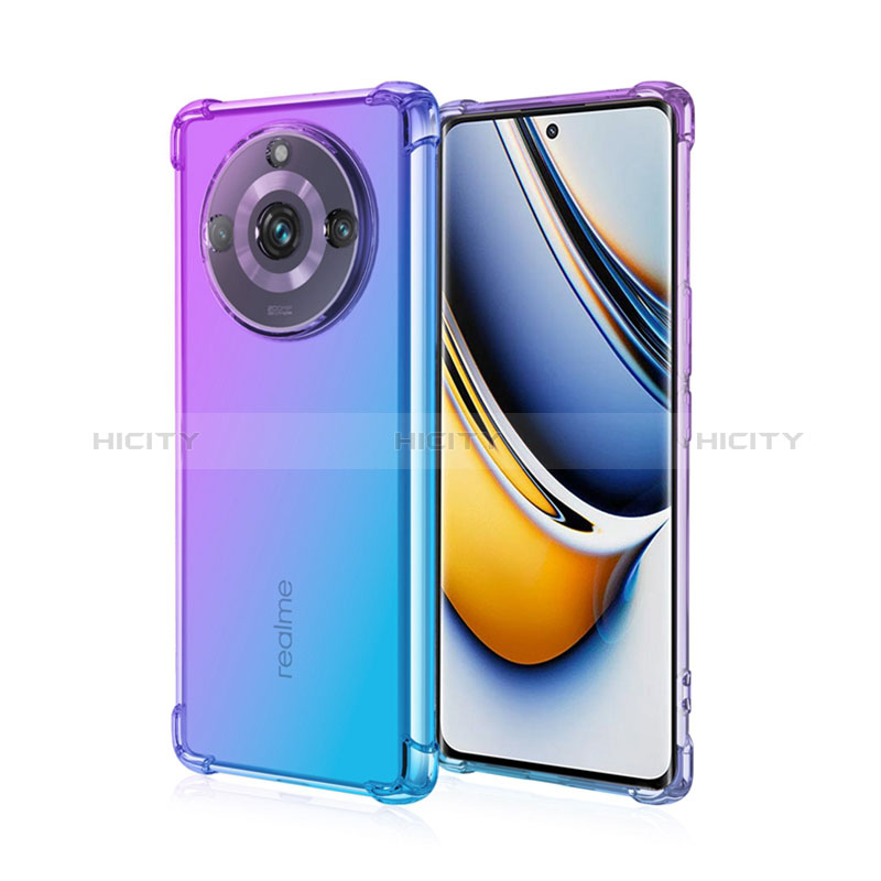 Realme 11 Pro 5G用極薄ソフトケース グラデーション 勾配色 クリア透明 Realme ラベンダー