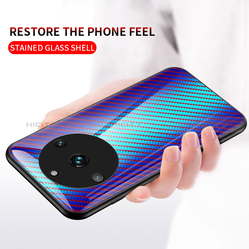 Realme 11 Pro 5G用ハイブリットバンパーケース プラスチック 鏡面 虹 グラデーション 勾配色 カバー LS2 Realme 