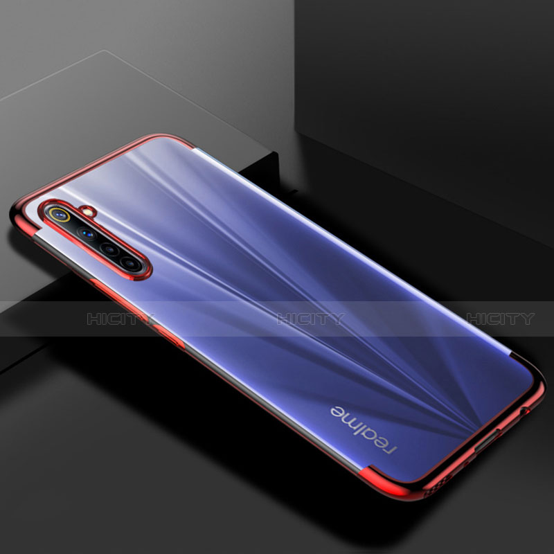 Realme 6用極薄ソフトケース シリコンケース 耐衝撃 全面保護 クリア透明 H01 Realme レッド