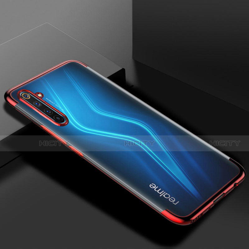 Realme 6 Pro用極薄ソフトケース シリコンケース 耐衝撃 全面保護 クリア透明 H01 Realme レッド