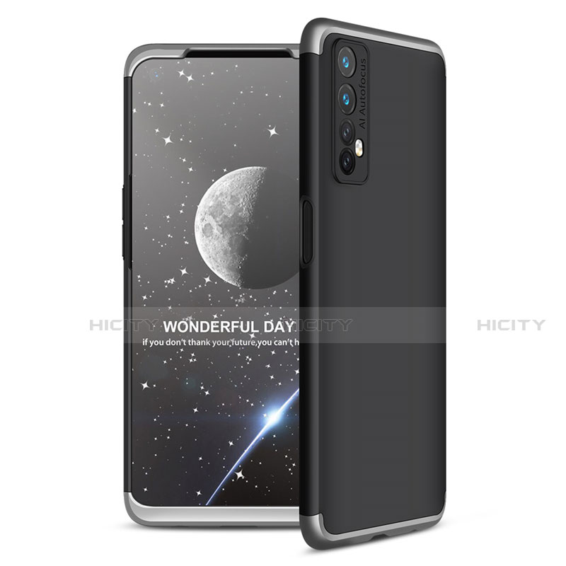 Realme 7用ハードケース プラスチック 質感もマット 前面と背面 360度 フルカバー Realme シルバー・ブラック