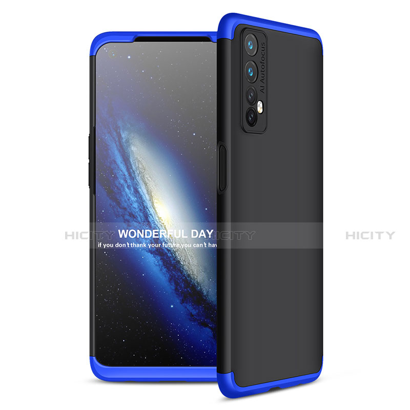 Realme 7用ハードケース プラスチック 質感もマット 前面と背面 360度 フルカバー Realme ネイビー・ブラック