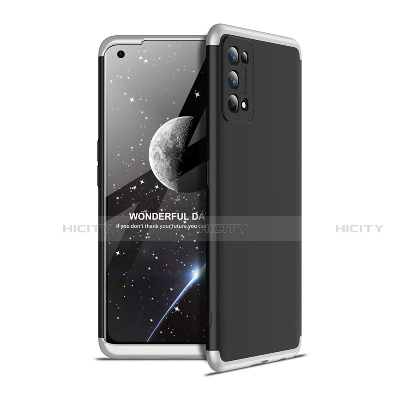 Realme 7 Pro用ハードケース プラスチック 質感もマット 前面と背面 360度 フルカバー Realme シルバー・ブラック