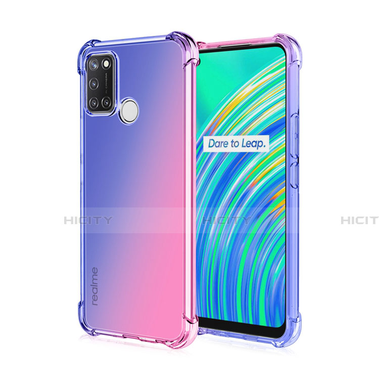 Realme 7i用極薄ソフトケース シリコンケース 耐衝撃 全面保護 クリア透明 H02 Realme ネイビー