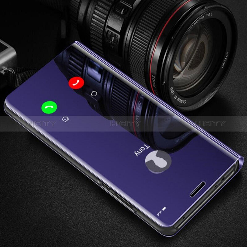 Realme 7i RMX2193用手帳型 レザーケース スタンド 鏡面 カバー L02 Realme パープル