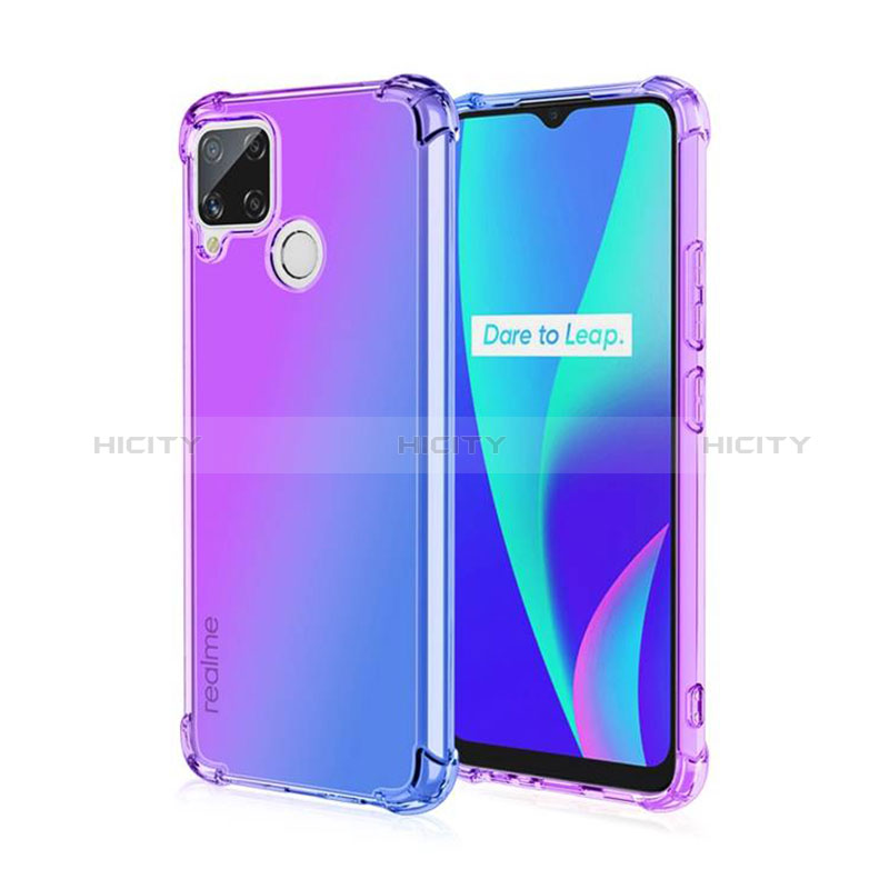 Realme 7i RMX2193用極薄ソフトケース グラデーション 勾配色 クリア透明 Realme 