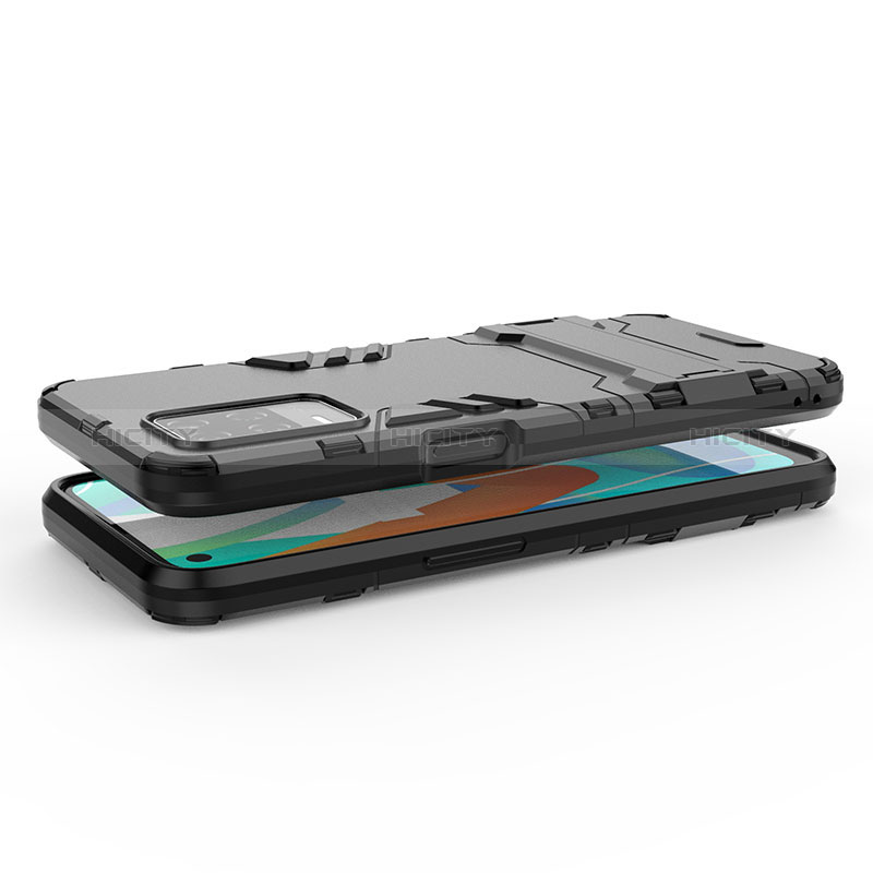 Realme 8 5G用ハイブリットバンパーケース スタンド プラスチック 兼シリコーン カバー Realme 
