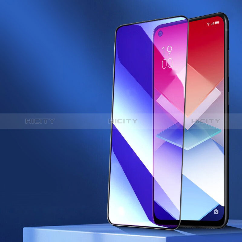 Realme 8s 5G用強化ガラス フル液晶保護フィルム アンチグレア ブルーライト Realme ブラック