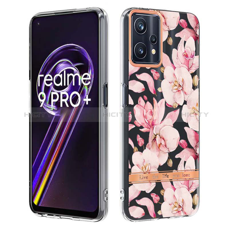 Realme 9 4G用シリコンケース ソフトタッチラバー バタフライ パターン カバー Y06B Realme 