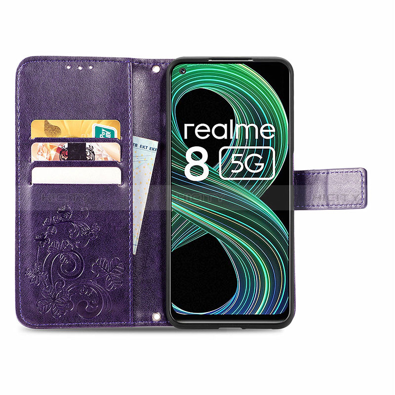 Realme 9 5G India用手帳型 レザーケース スタンド 花 カバー Realme 