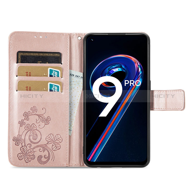 Realme 9 Pro 5G用手帳型 レザーケース スタンド 花 カバー Realme 