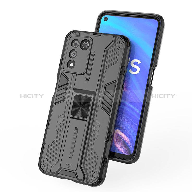 Realme 9 SE 5G用ハイブリットバンパーケース スタンド プラスチック 兼シリコーン カバー マグネット式 T01 Realme 