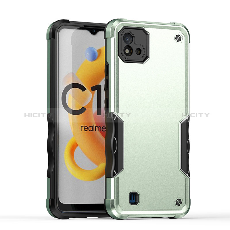 Realme C11 (2021)用ハイブリットバンパーケース プラスチック 兼シリコーン カバー QW1 Realme 